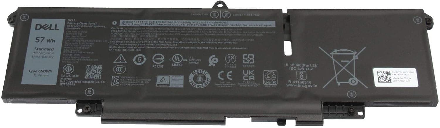 Dell 3-cel3-cell 57Wh li-ion battery for Latitude 7340l 57Wh li-ion battery for Latitude 7340