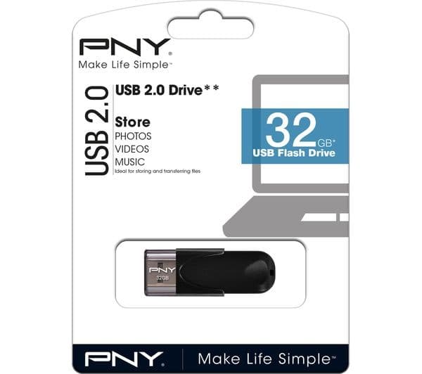 PNY Attaché 4 USB 2.0 Memory Stick - 32 GB, Black - Image 3