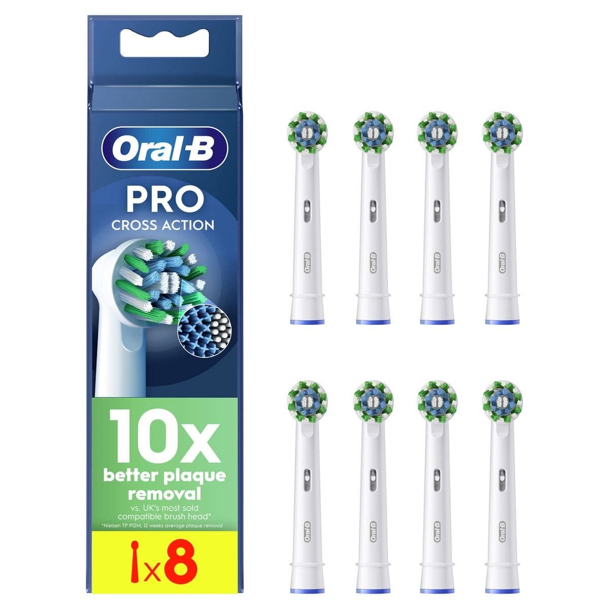 Oral-B CrossAction Toothbrush Heads 8 Pack White