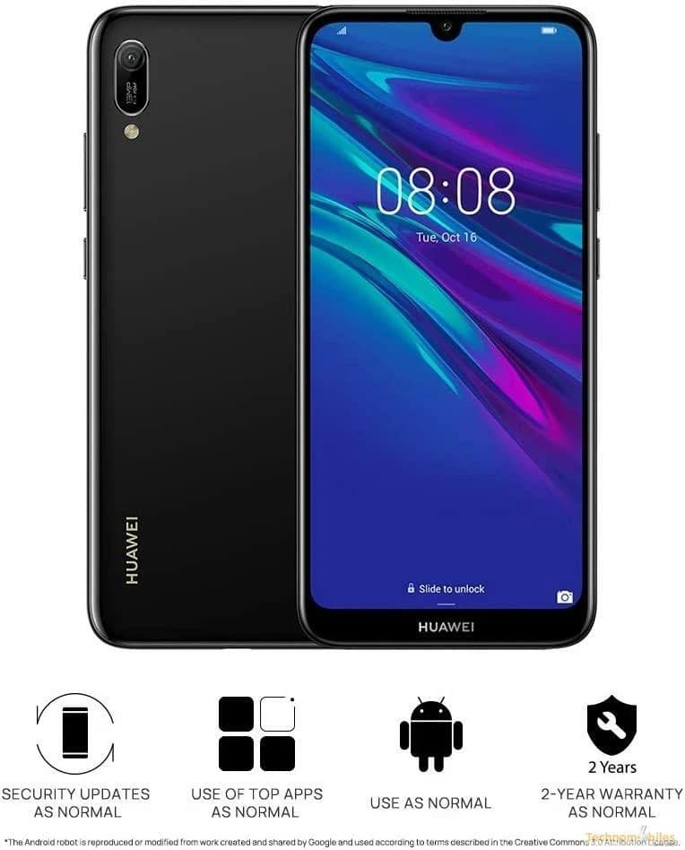 Huawei Y6 (2019) Smartphone, 32GB, 2GB RAM, Dual SIM, Midnight Black - Image 3
