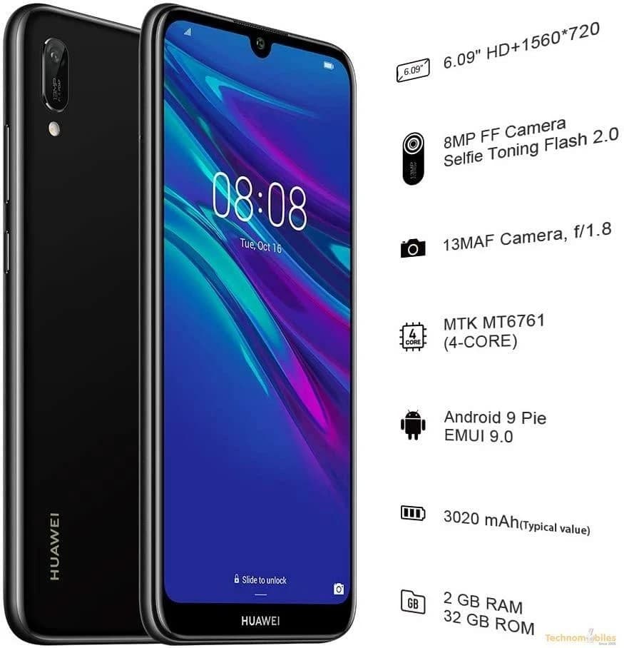Huawei Y6 (2019) Smartphone, 32GB, 2GB RAM, Dual SIM, Midnight Black - Image 5