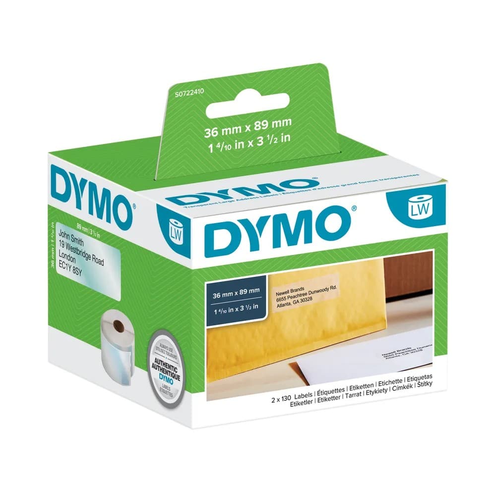 DYMO LabelWriter 99013 - large address labels - transparent - 260 label(s) - 36 x 89 mm (S0722410)