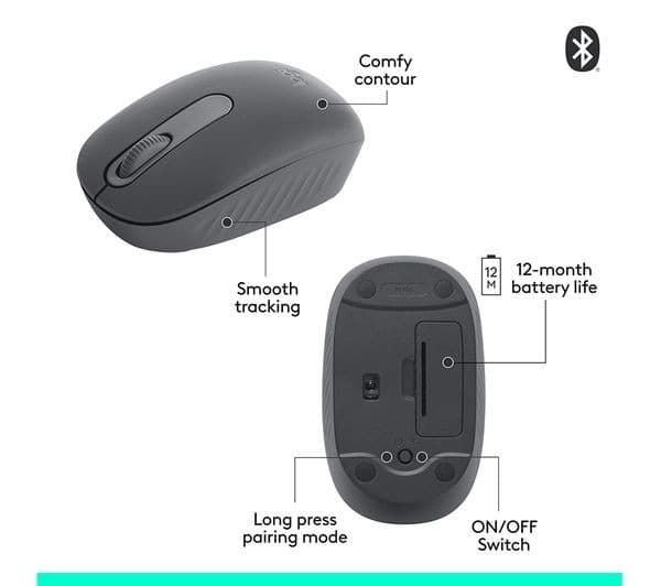 Logitech M196 Wireless Bluetooth Optical Mouse, Graphite - Image 7