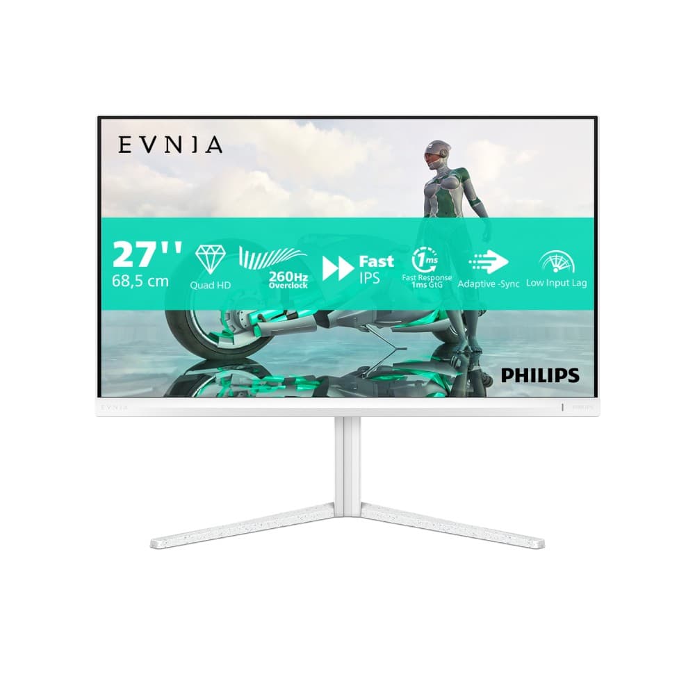 Philips Evnia 27M2N3501PA 27" Fast IPS Quad HD 240Hz 0.3ms HDR400 Gaming Monitor - White - Image 2
