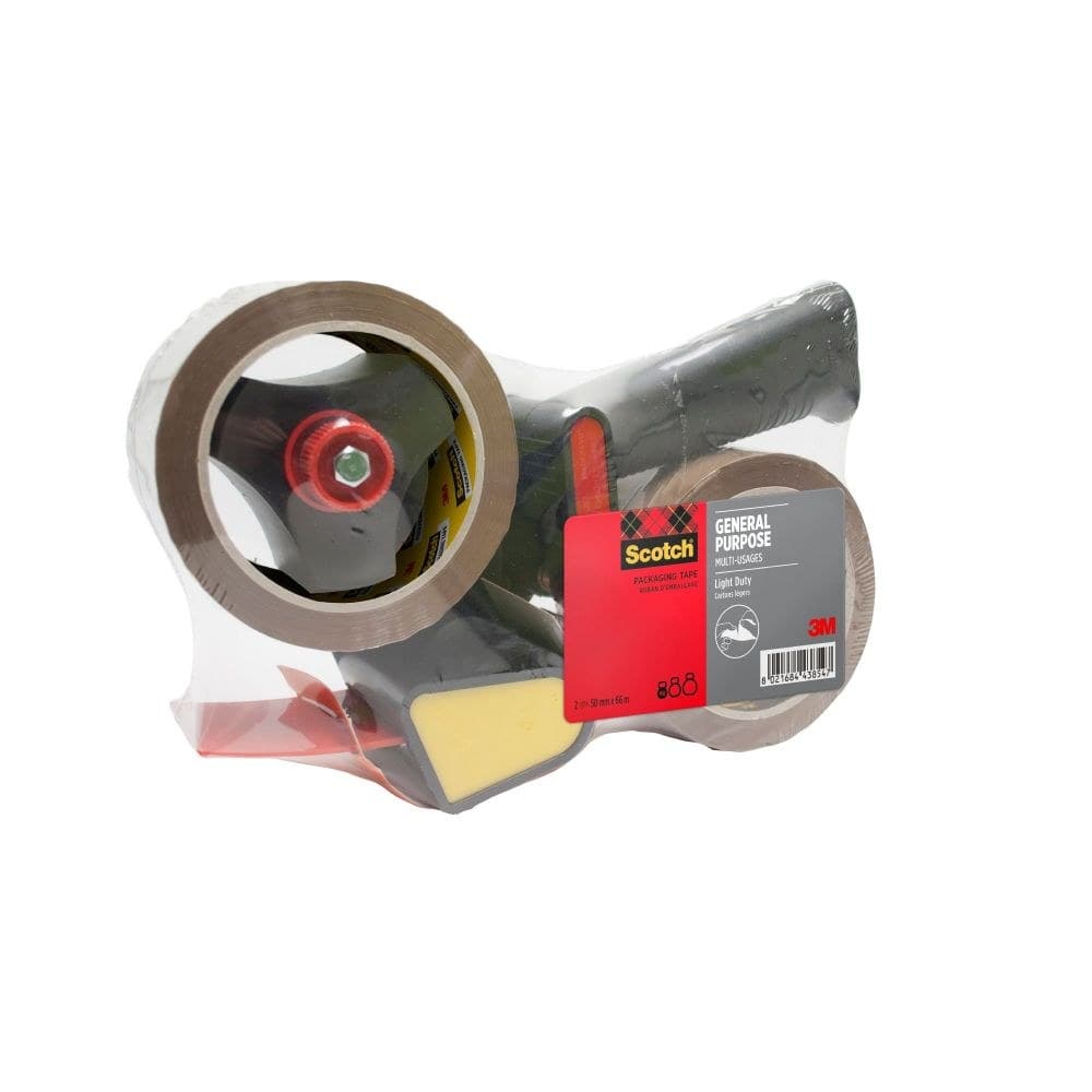 Scotch HD Pistol Grip Dispenser + 2 Rolls Scotch Tape Brown 50mm x 66m