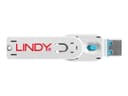 Lindy USB Type-A Port Blocker Kit Blue - Pack of 4 Blockers + 1 Key thumbnail 2
