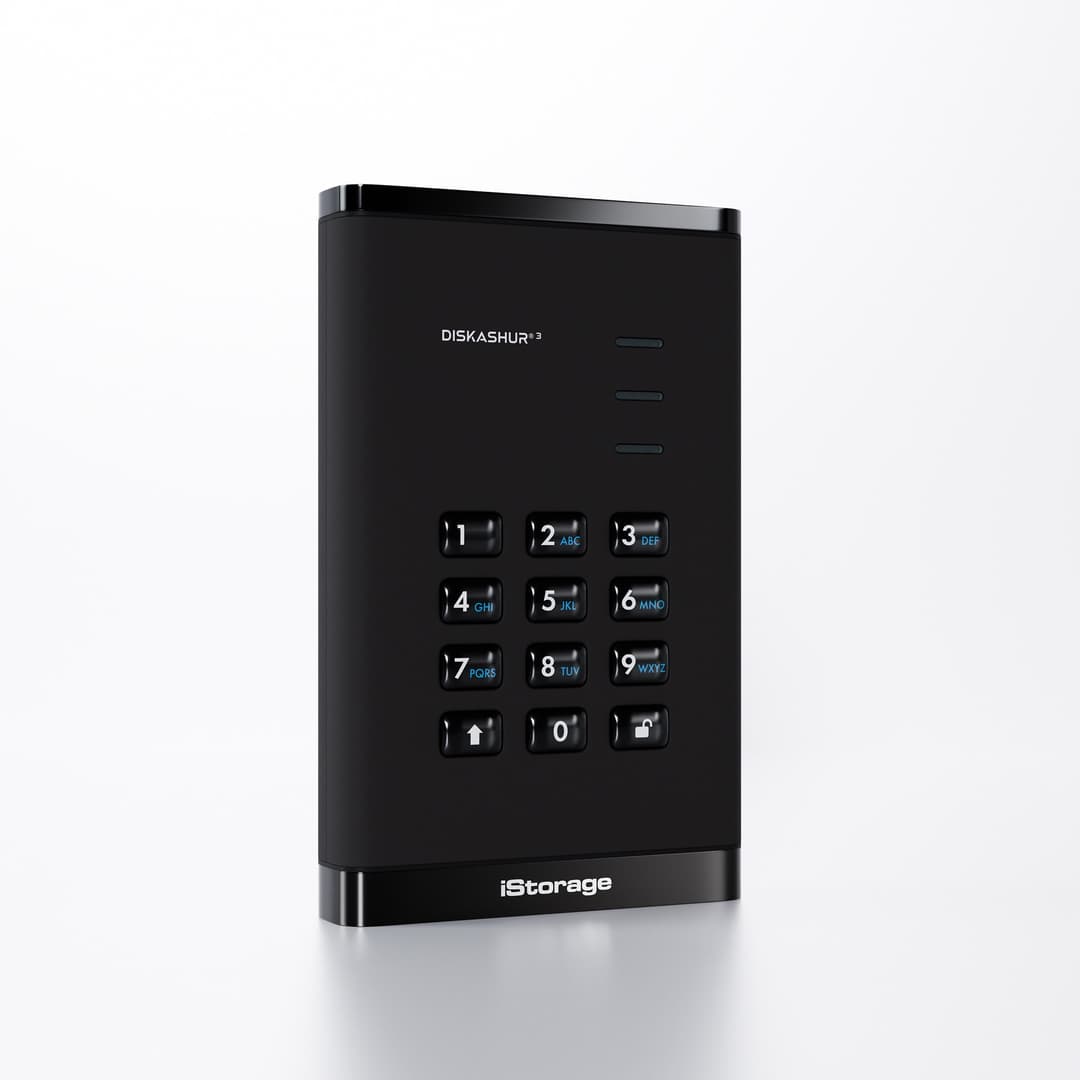 iStorage diskAshur³ HDD 5TB Black | Secure Portable Hard Drive | USB 3.2 Gen 1 | FIPS 140-3 Level 3 Complaint | Common Criteria EAL 5+ | PIN Protected | AES-XTS 256-bit Hardware Encryption | GDPR, TAA Compliant | Dust/Water Resistant - Image 2