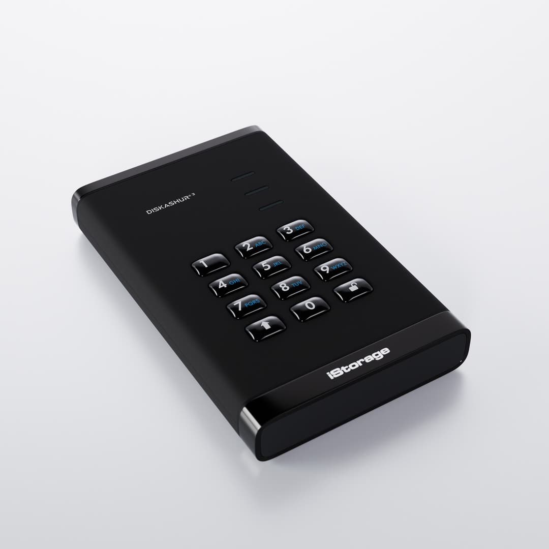 iStorage diskAshur³ HDD 5TB Black | Secure Portable Hard Drive | USB 3.2 Gen 1 | FIPS 140-3 Level 3 Complaint | Common Criteria EAL 5+ | PIN Protected | AES-XTS 256-bit Hardware Encryption | GDPR, TAA Compliant | Dust/Water Resistant - Image 3