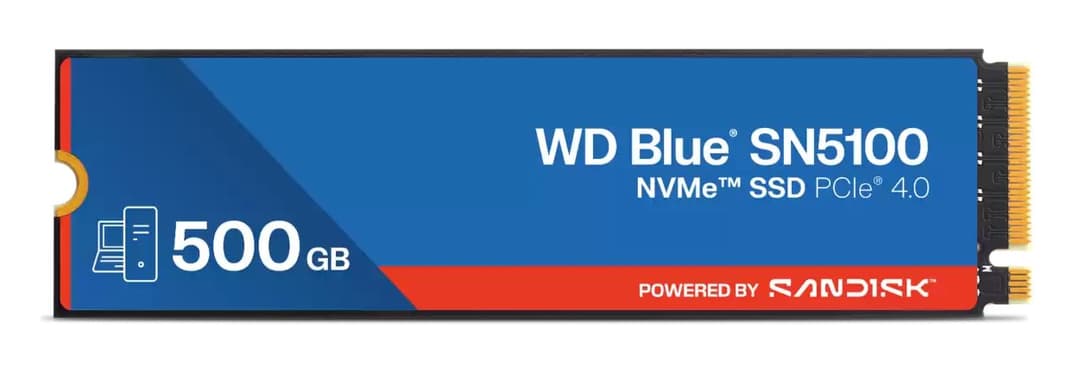 Western Digital 500GB WD Blue SN5100 M.2 2280 PCIe Gen 4.0 NVMe SSD - Image 1