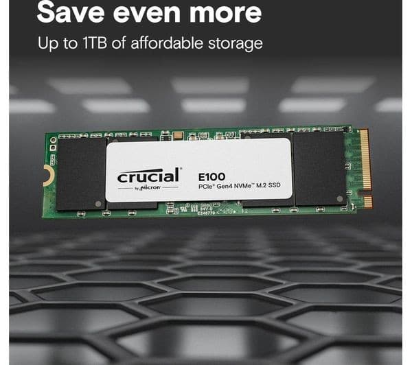 CRUCIAL E100 M.2 2280 PCIe Gen4 NVMe Internal SSD - 1 TB - Image 3