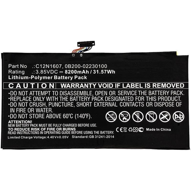 CoreParts Laptop Battery for Asus Transformer Mini T102H / T102HA / T103H - 31.57Wh Li-Polymer 3.85V 8200mAh, Black (C12N1607)