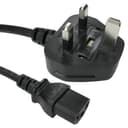 1m UK Plug to C13 Mains Lead - Black thumbnail 2