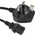1m UK Plug to C13 Mains Lead - Black thumbnail 3