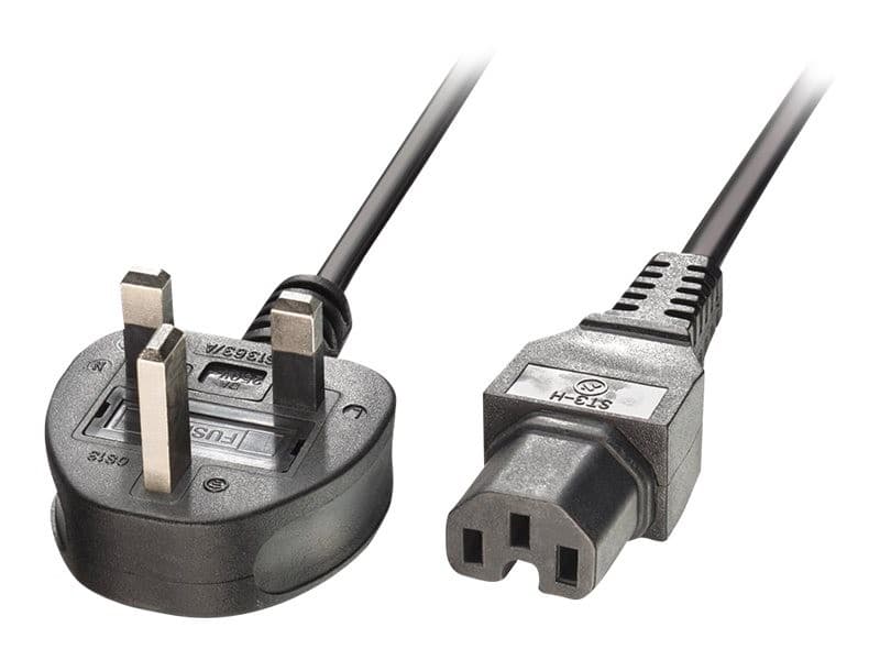Lindy Power Cable BS 1363A to Hot Conditioned IEC C15 2m Black