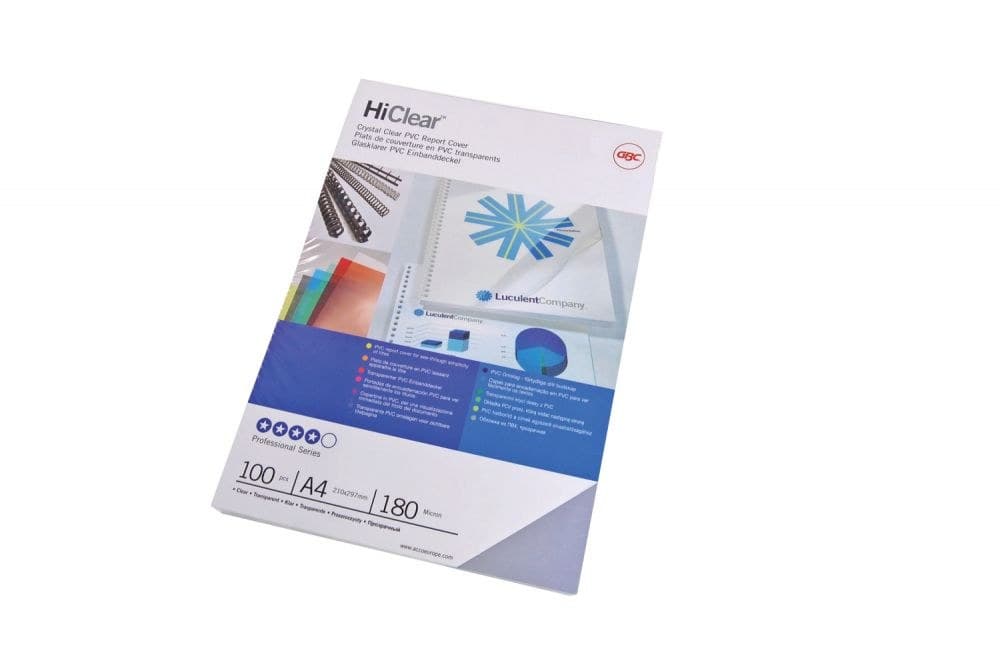 GBC CF121880 HiClear Binding Cover A3 180 Micron Pack of 100 - Image 1