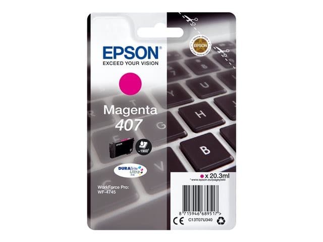 Epson 407 L Size Original Ink Cartridge - Magenta