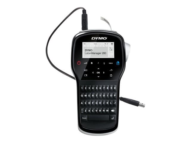 DYMO LabelManager 280 Rechargeable Handheld Label Maker - B/W - QWERTY Keyboard, USB PC/Mac Connectivity, D1 Tape 6/9/12 mm - Image 2