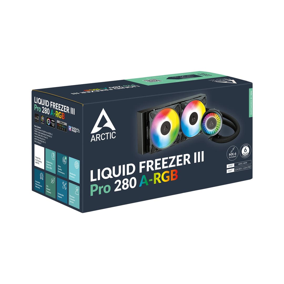 Arctic Liquid Freezer III Pro 280 ARGB Intel/AMD AIO Liquid Cooler - Black - Image 6