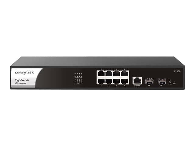 DrayTek VigorSwitch P2100 8-Port Gigabit PoE+ Managed Switch