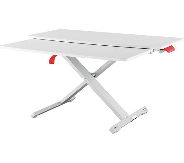 Leitz Ergo Cosy Standing Desk Converter with Sliding Tray - Grey - Image 1
