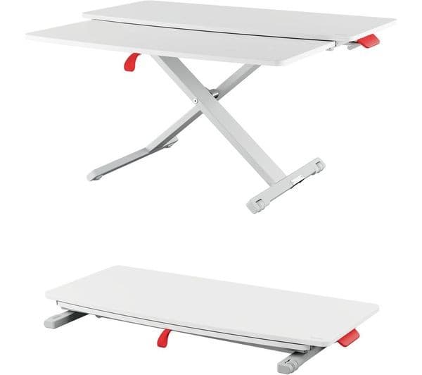 Leitz Ergo Cosy Standing Desk Converter with Sliding Tray - Grey - Image 2