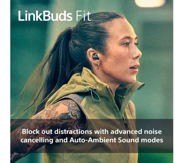 Sony LinkBuds Fit (WF-LS910N) Wireless Noise-Cancelling Earbuds - Black - Image 6