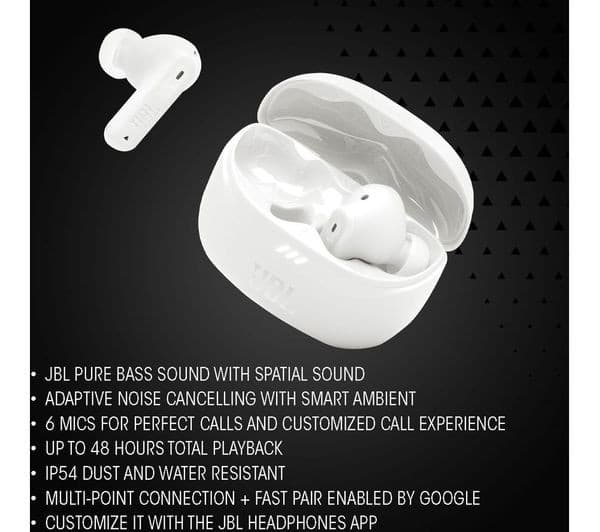 JBL Tune Beam 2 True Wireless Noise-Cancelling Earbuds - White - Image 8