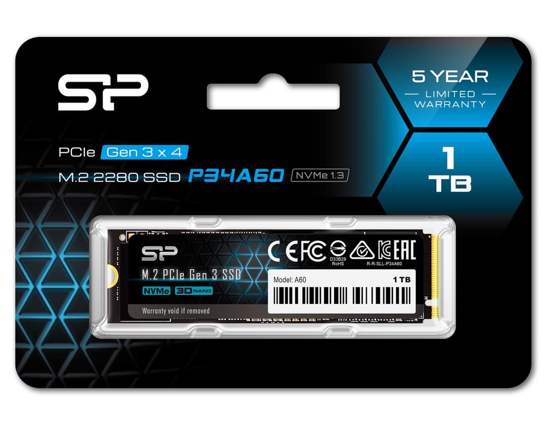 Silicon Power P34A60 NVMe M.2 PCIe Gen3x4 2280 SSD 1TB - Image 2