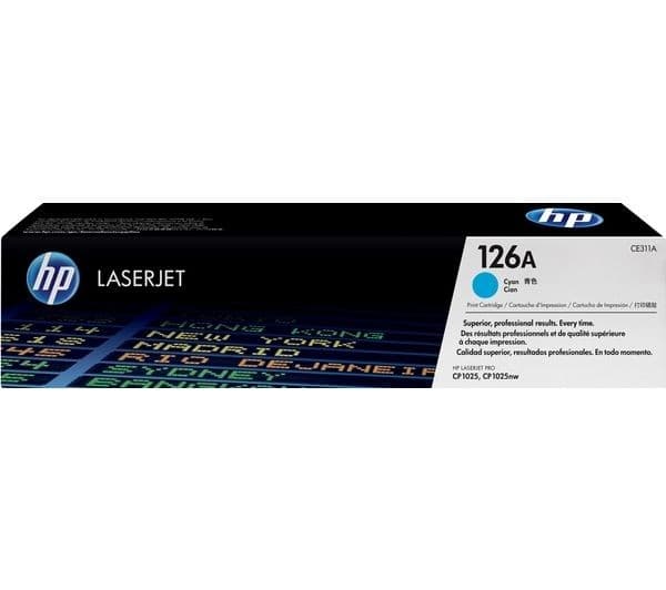 HP 126A Original LaserJet Toner Cartridge CE311A 1000 Pages for LaserJet Pro CP1025/CP1025nw - Cyan - Image 2