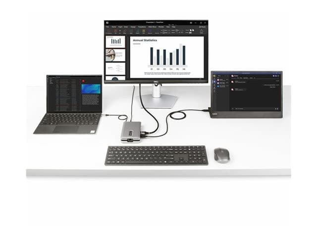 StarTech.com DKM31C3HVCPD USB-C Multiport Adapter Docking Station - 4K 60Hz HDMI, VGA, USB-C DP Alt Mode, 2x USB-A 10Gbps, Gigabit Ethernet, 100W PD Pass-Through - Space Grey - Image 10