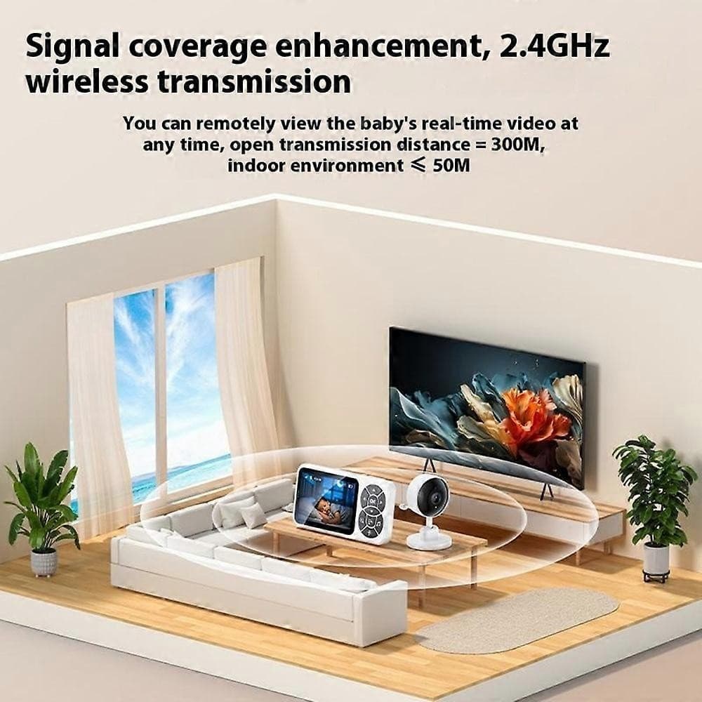 Yesido KM26 2.4G Baby Monitor with 3.5" LCD, Night Vision & Cry Detection - White - Image 3