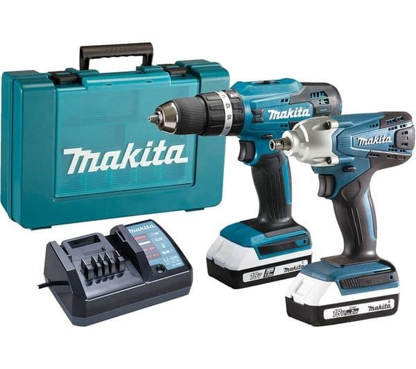 MAKITA DK18922A 18V Cordless Combi Drill and Impact Driver Set with 2 Batteries - Image 1