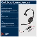 Poly Blackwire 5210 Monaural USB-C USB-A 3.5mm Wired Headset thumbnail 8