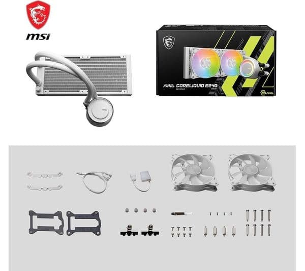 MSI MAG CORELIQUID E240 White 240mm ARGB All-in-One Liquid CPU Cooler - Image 3