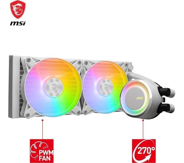 MSI MAG CORELIQUID E240 White 240mm ARGB All-in-One Liquid CPU Cooler - Image 7