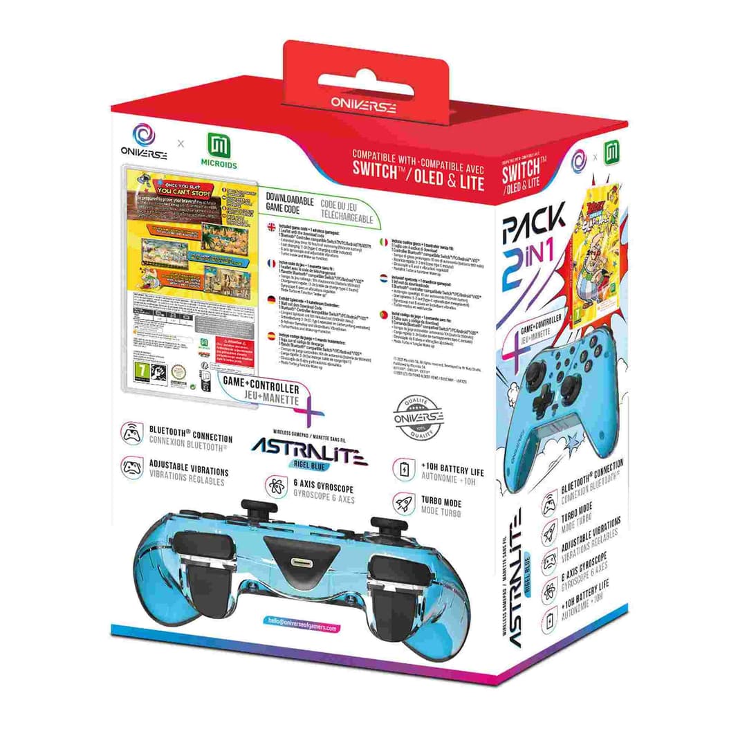 Astralite Blue Wireless Bluetooth Controller with Asterix & Obelix Slap Them All! for Nintendo Switch - Image 7