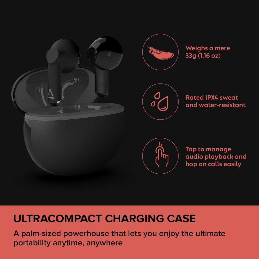 Creative Zen Air DOT Lightweight True Wireless Sweatproof In-ear Headphones, with Ultra Compact Case, 13 mm Neodymium Driver, Dual Mics with ENC Technology, up to 24 Hours Battery Life, Bluetooth 5.3 - Image 4