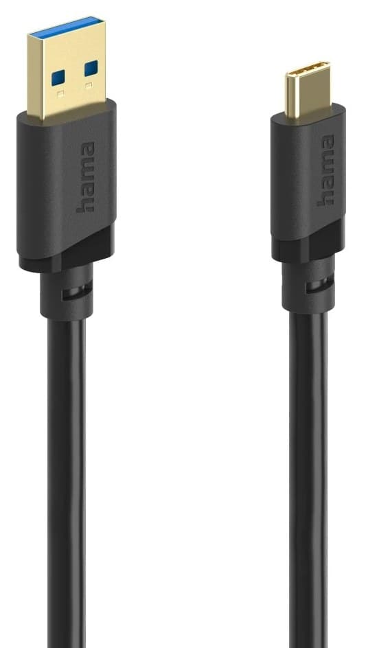 Hama USB-A to USB-C Cable, USB 3.2 Gen 1, 5 Gbit/s, Black - 0.75m - Image 2
