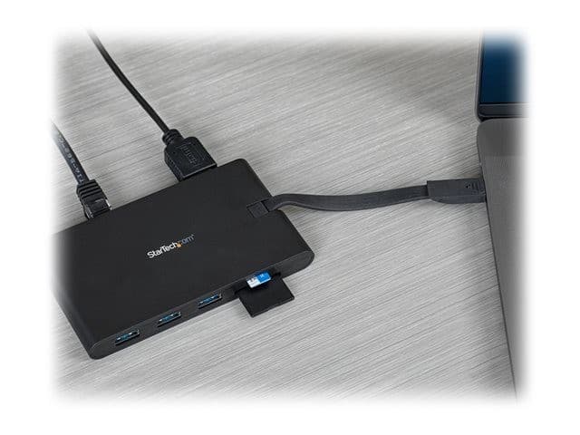 StarTech.com DKT30CHVSCPD USB-C Multiport Adapter Docking Station - 4K HDMI, VGA, 100W PD, 3x USB 3.0, Gigabit Ethernet, SD & MicroSD - Black - Image 8