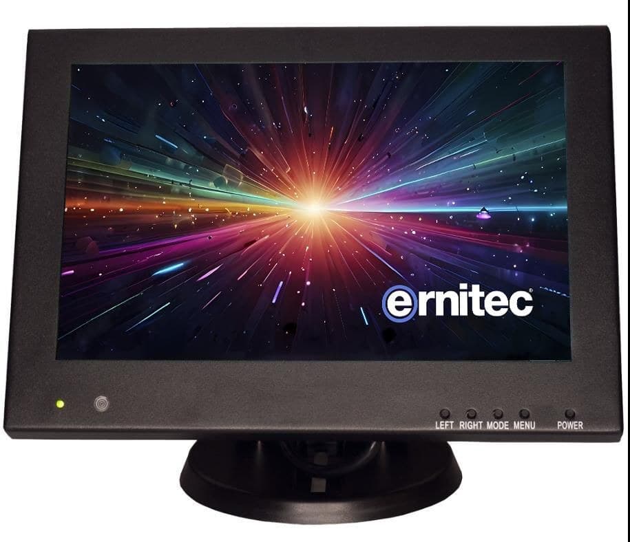 Ernitec 0070-24108-M 8" 24/7 Surveillance Monitor 800 x 600, 1 x HDMI 2.0, 1 x VGA, 2 x BNC In, 1 x BNC Out, 2 x Speakers, PSU
