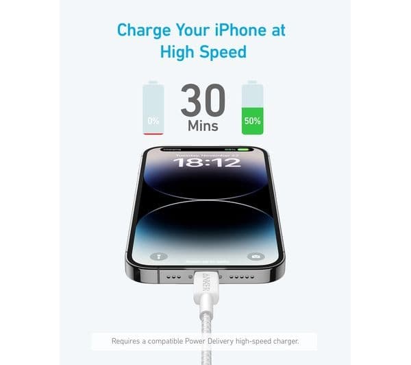 Anker USB Type-C to Lightning Cable 1.8m White - Image 3