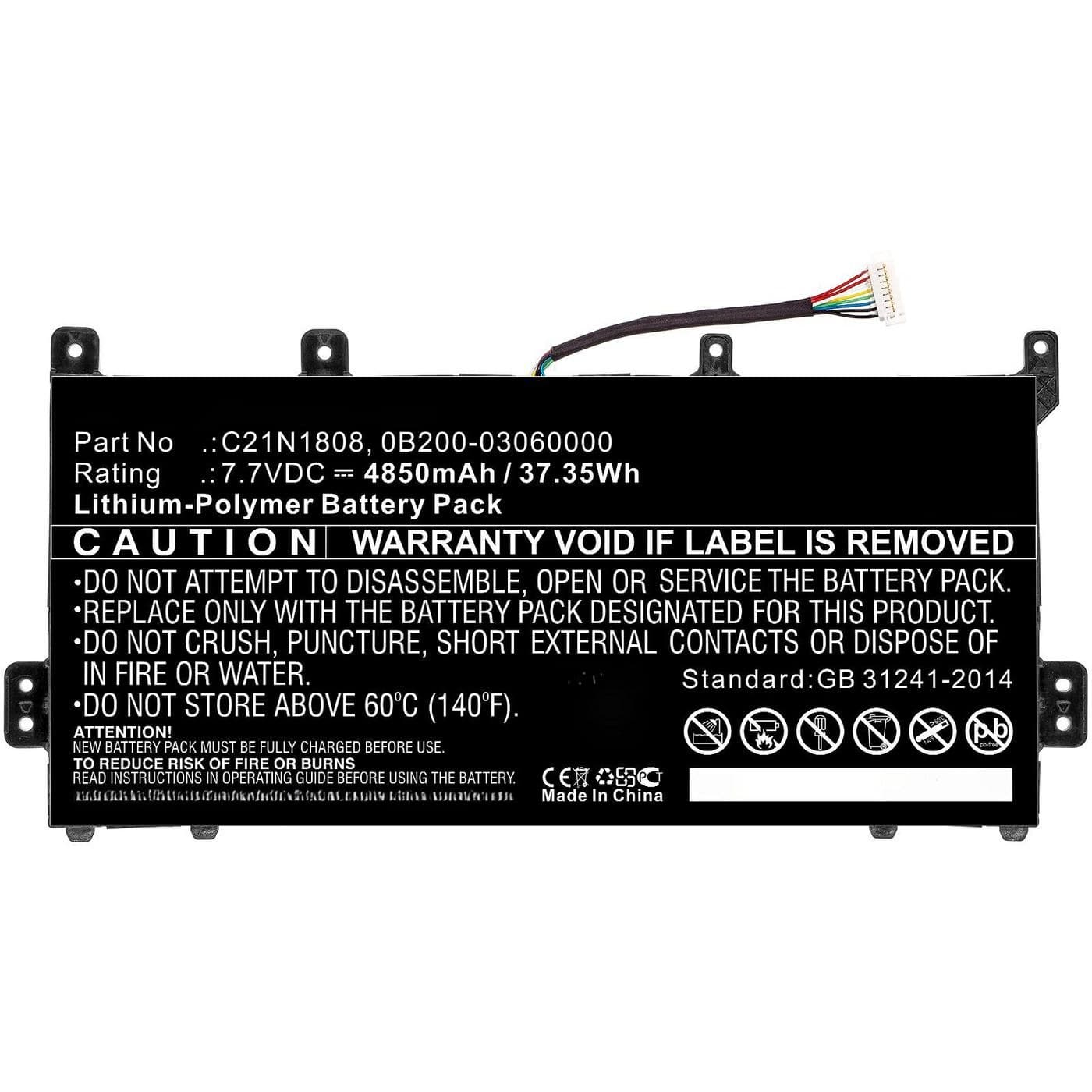 CoreParts MBXAS-BA0258 Laptop Battery for Asus 37.35Wh Li-Polymer 7.7V 4850mAh, fits Asus C423, C423NA, C423NA-0031AN4200
