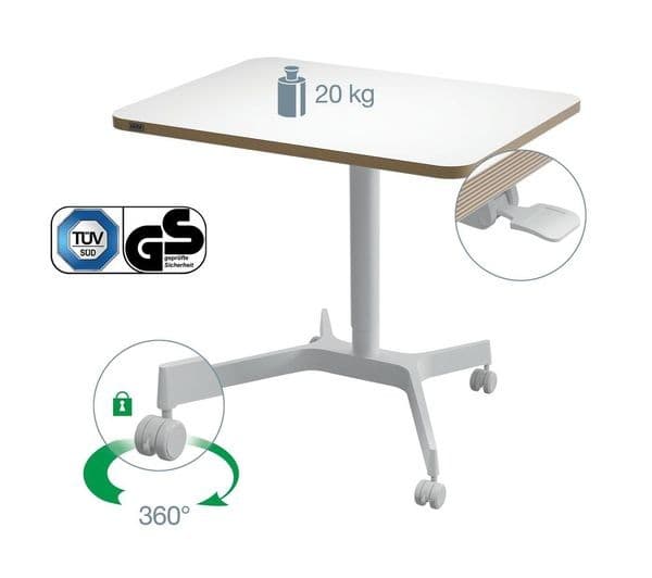 LEITZ Ergo Small Sit Standing Desk - White - Image 2