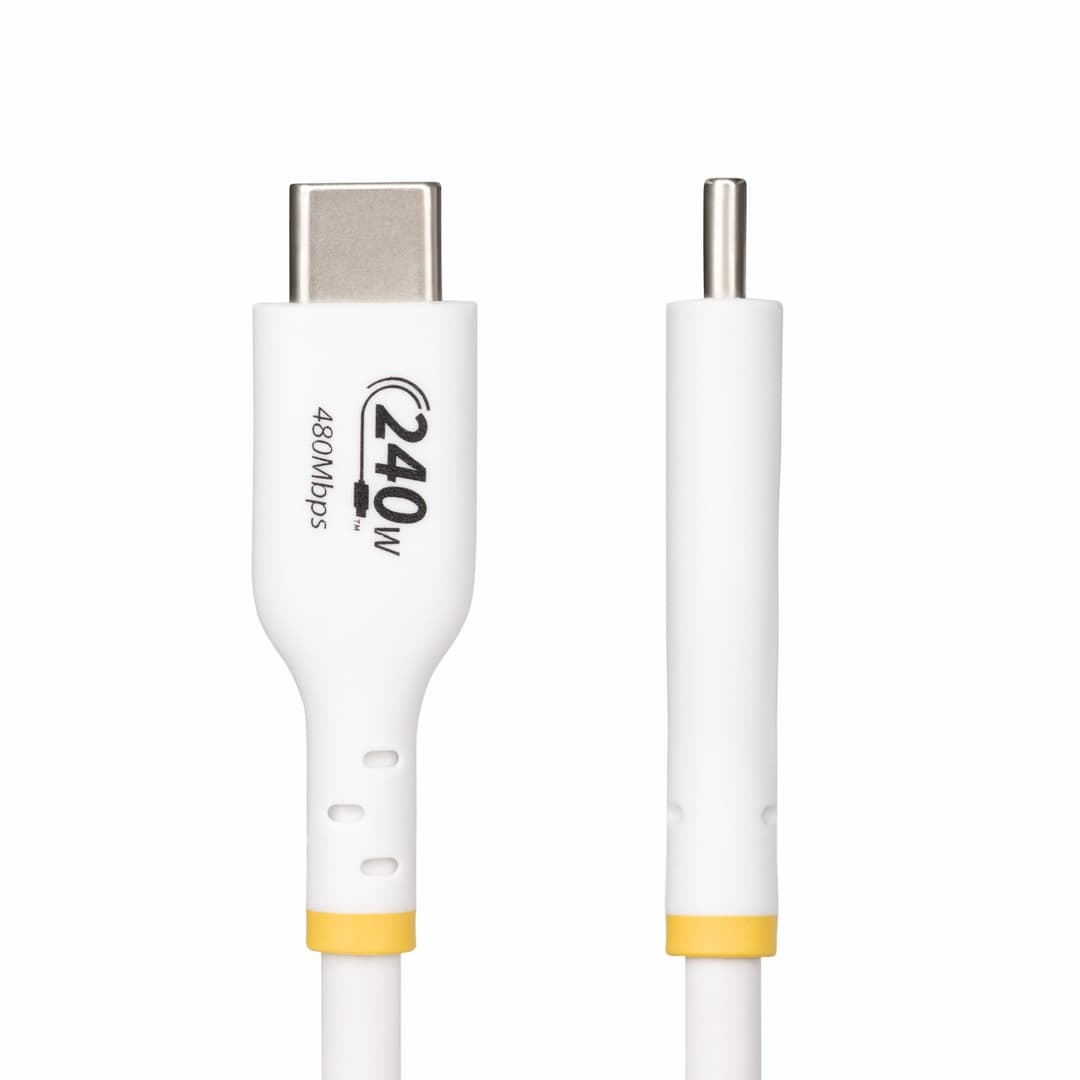 StarTech.com 3m White USB-C Charging Cable, USB-IF Certified USB C Cable, 240W PD EPR, USB 2.0 Type-C Laptop Charger Cord, USB-C Data Transfer Cable, TPE Jacket - Image 3