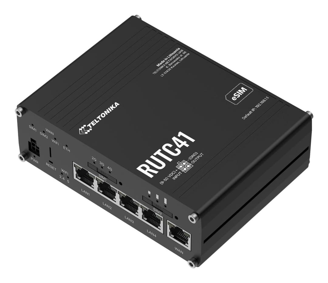 RUTC41 (EU) 4G Cat 4 Edge router with WiFi 6, docker support, x5 ethernet ports, eSIM - Image 1