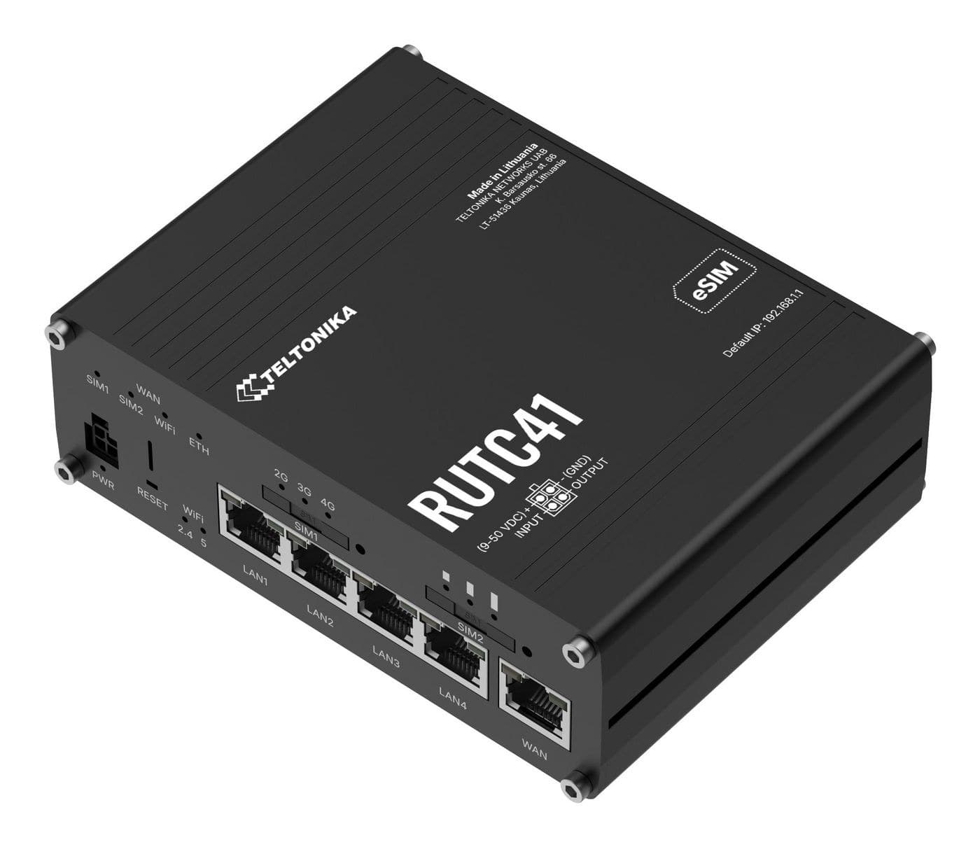 RUTC41 (EU) 4G Cat 4 Edge router with WiFi 6, docker support, x5 ethernet ports, eSIM