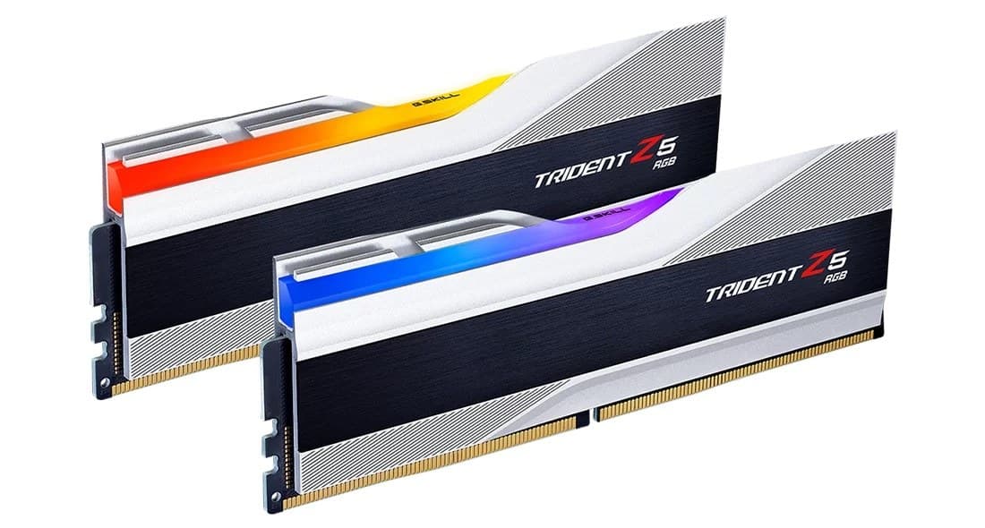 G.Skill Trident Z5 RGB 32GB (2 x 16GB) DDR5 6800MHz CL34 Desktop Memory Kit - Metallic Silver (F5-6800J3445G16GX2-TZ5RS)