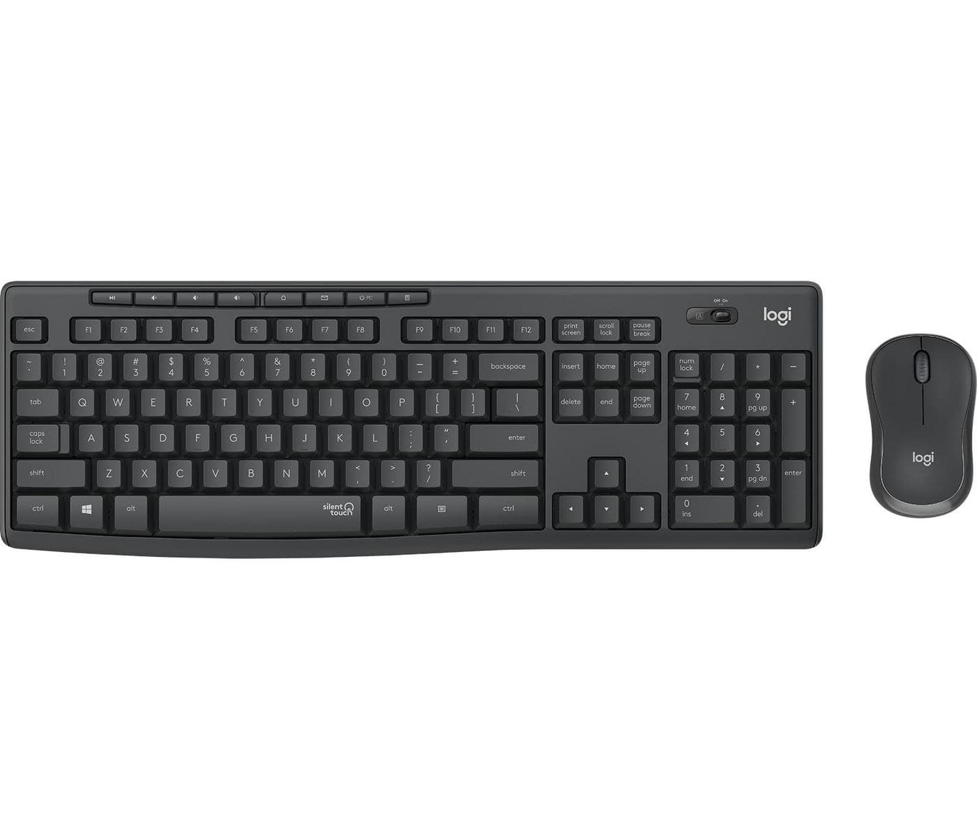 Logitech MK295 Silent Wireless Keyboard and Mouse Combo Graphite - Nordic QWERTY