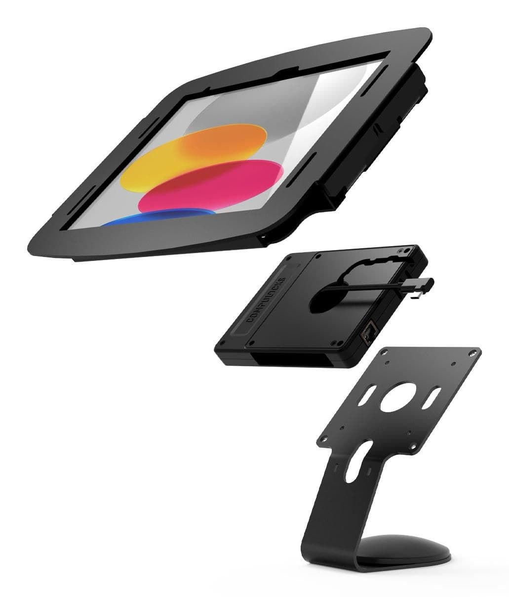 Compulocks Apex Secured Enclosure Stand or Wall Mount Plus Hub for iPad 10th-11th (A16) Gen - Black