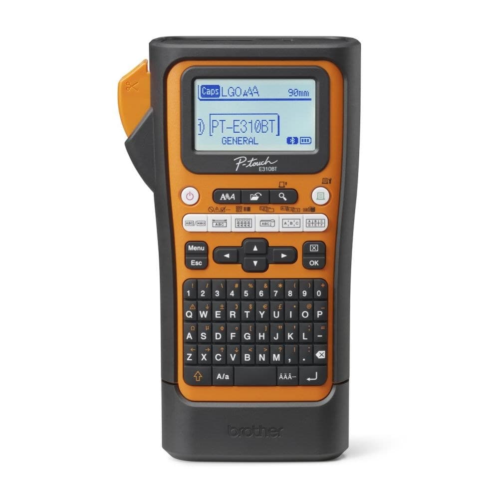 Brother PT-E310BTVP Pro Handheld Electrician Labelling Machine, Bluetooth & USB-C, Prints up to 18mm, Includes Carry Case & TZe-S641 18mm Tape